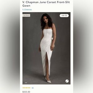 Anthropologie V. Chapman June Corset Front Slit Gown size 0 Bride